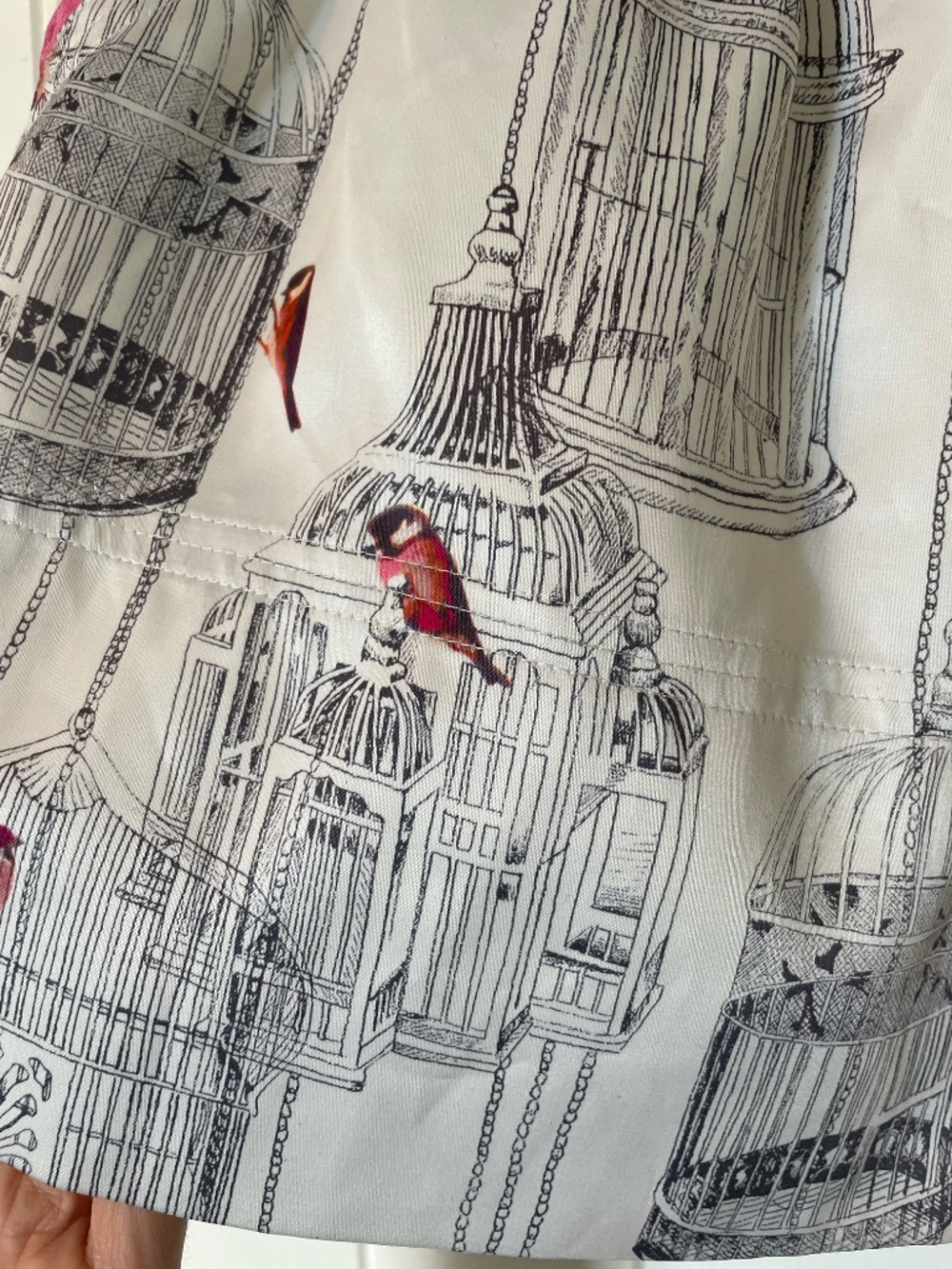 Ted Baker Whimsical Birdcage satin mini skirt - sz 4 US - Picture 4 of 11